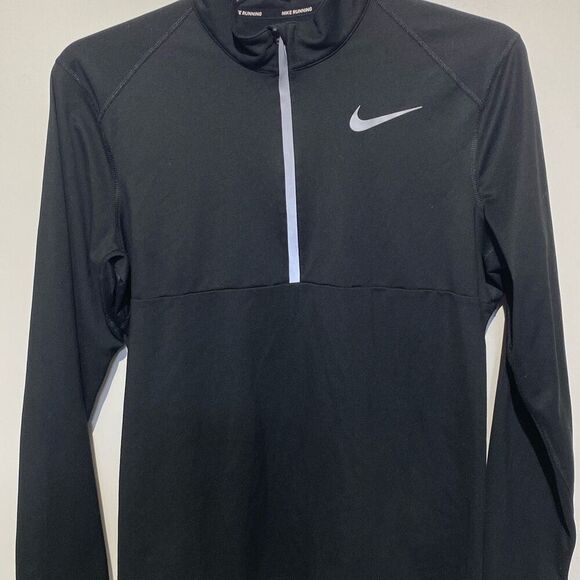 Nike Tops - Nike Running Women's Black Dri-Fit Half Zip Long Sleeve Athletic Shirt Medium